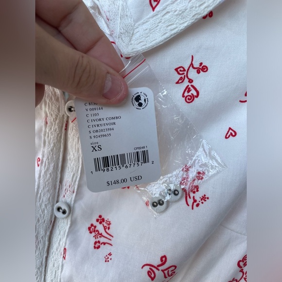 NWT Free People Dresses Free People Beasley Mini Dress, In Ivory Combo XS Floral - Picture 7 of 8